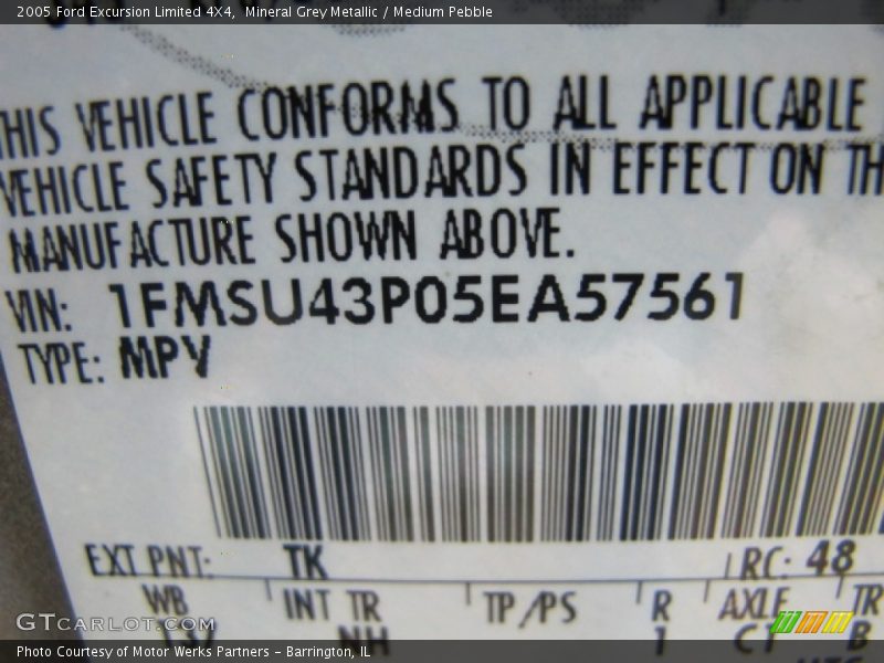 Mineral Grey Metallic / Medium Pebble 2005 Ford Excursion Limited 4X4