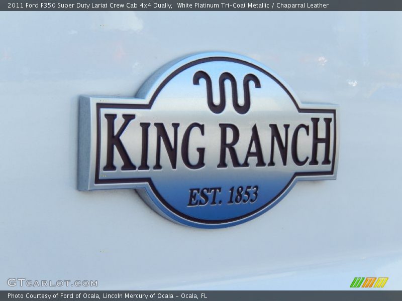 White Platinum Tri-Coat Metallic / Chaparral Leather 2011 Ford F350 Super Duty Lariat Crew Cab 4x4 Dually