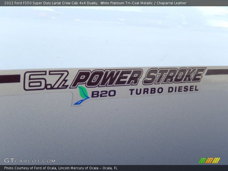 White Platinum Tri-Coat Metallic / Chaparral Leather 2011 Ford F350 Super Duty Lariat Crew Cab 4x4 Dually
