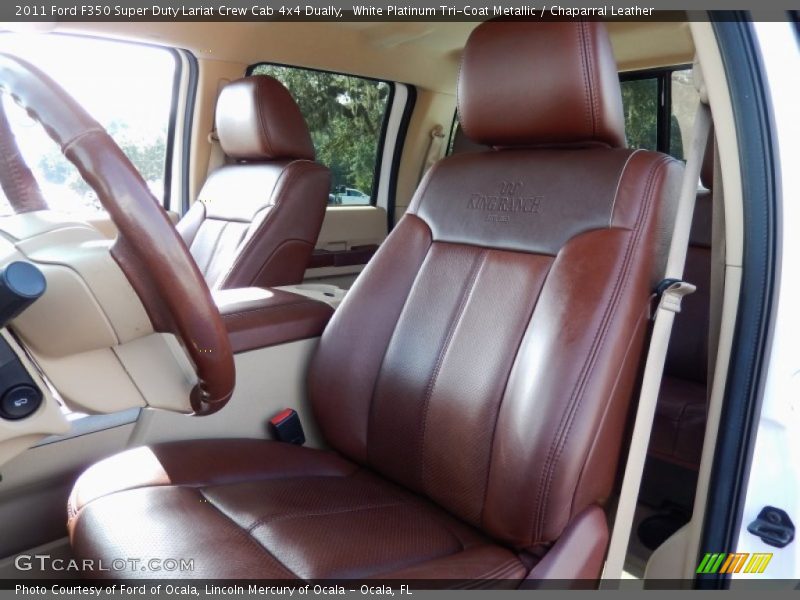 White Platinum Tri-Coat Metallic / Chaparral Leather 2011 Ford F350 Super Duty Lariat Crew Cab 4x4 Dually