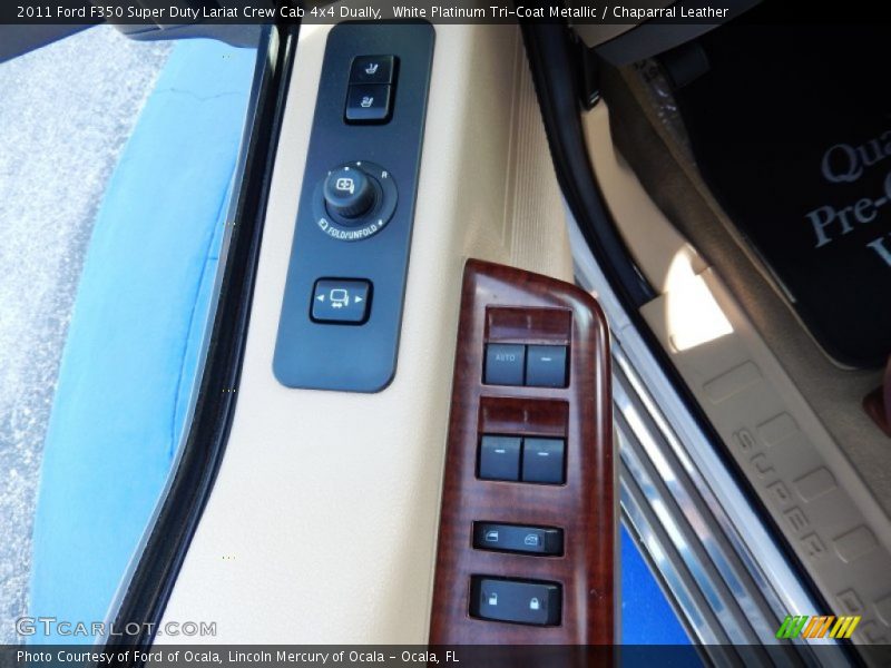White Platinum Tri-Coat Metallic / Chaparral Leather 2011 Ford F350 Super Duty Lariat Crew Cab 4x4 Dually