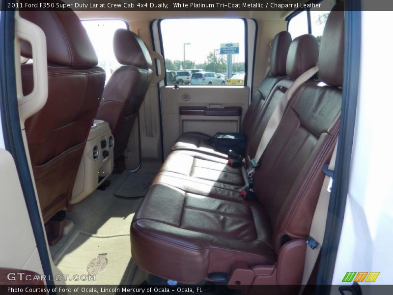 White Platinum Tri-Coat Metallic / Chaparral Leather 2011 Ford F350 Super Duty Lariat Crew Cab 4x4 Dually