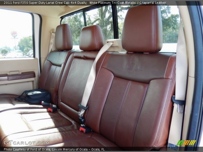 White Platinum Tri-Coat Metallic / Chaparral Leather 2011 Ford F350 Super Duty Lariat Crew Cab 4x4 Dually