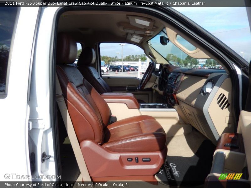 White Platinum Tri-Coat Metallic / Chaparral Leather 2011 Ford F350 Super Duty Lariat Crew Cab 4x4 Dually