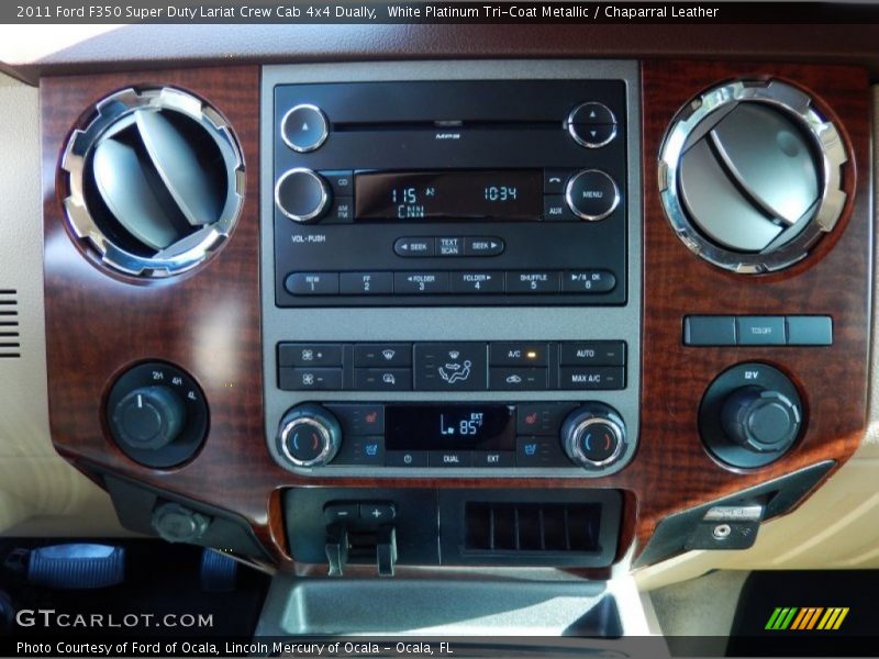 White Platinum Tri-Coat Metallic / Chaparral Leather 2011 Ford F350 Super Duty Lariat Crew Cab 4x4 Dually