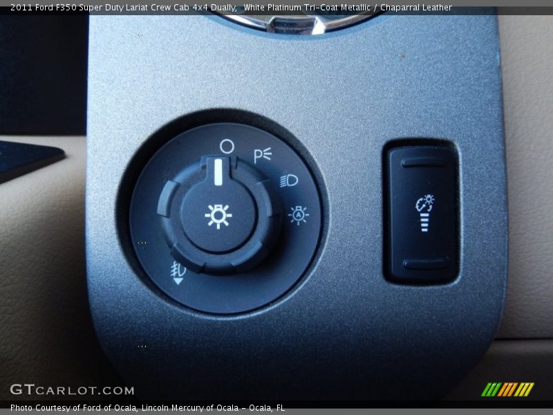 White Platinum Tri-Coat Metallic / Chaparral Leather 2011 Ford F350 Super Duty Lariat Crew Cab 4x4 Dually