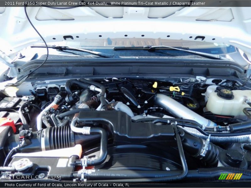 White Platinum Tri-Coat Metallic / Chaparral Leather 2011 Ford F350 Super Duty Lariat Crew Cab 4x4 Dually