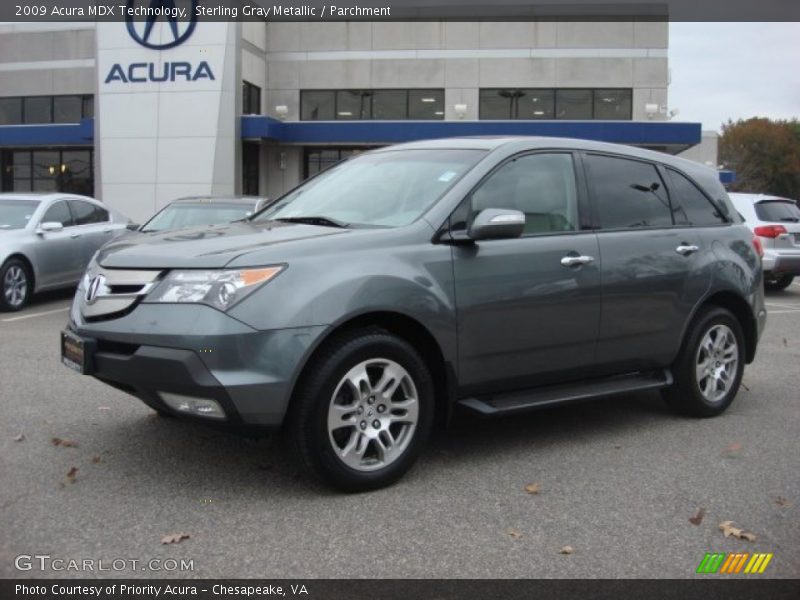 Sterling Gray Metallic / Parchment 2009 Acura MDX Technology