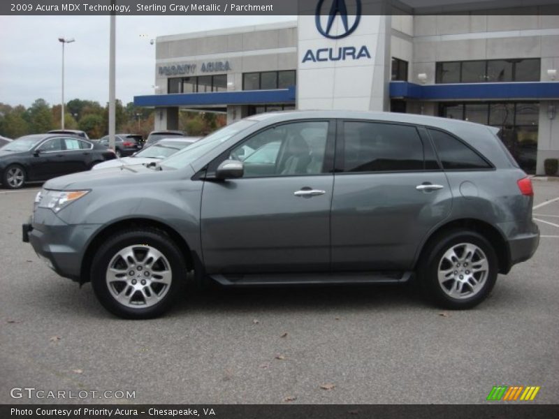 Sterling Gray Metallic / Parchment 2009 Acura MDX Technology