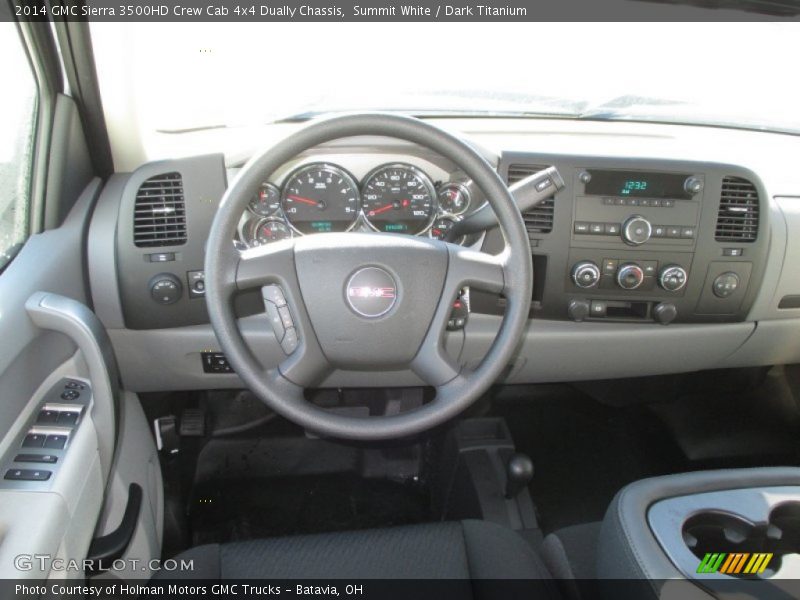 Summit White / Dark Titanium 2014 GMC Sierra 3500HD Crew Cab 4x4 Dually Chassis
