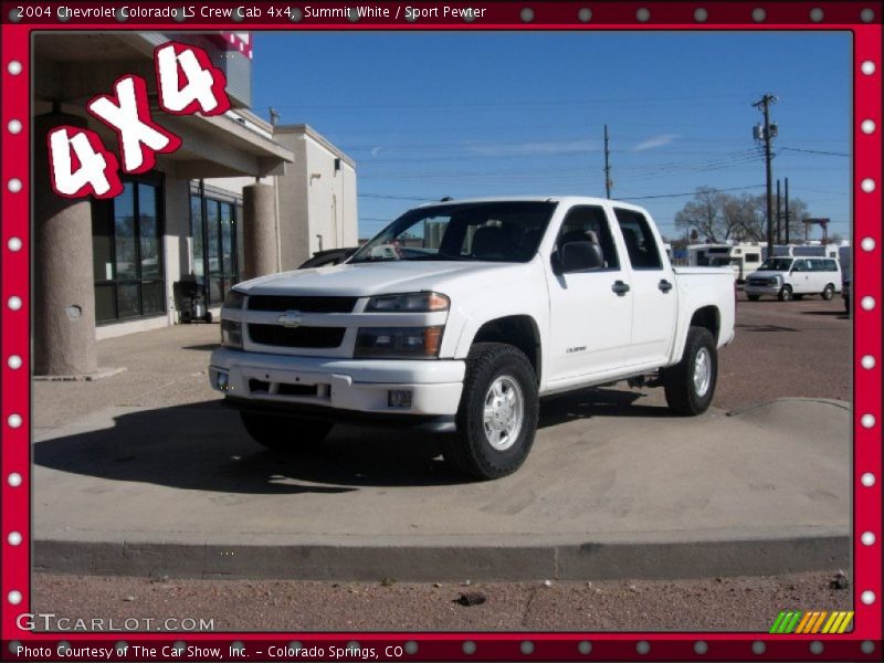 Summit White / Sport Pewter 2004 Chevrolet Colorado LS Crew Cab 4x4
