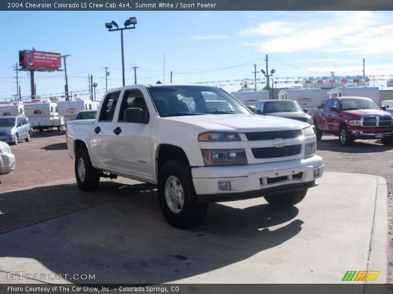 Summit White / Sport Pewter 2004 Chevrolet Colorado LS Crew Cab 4x4
