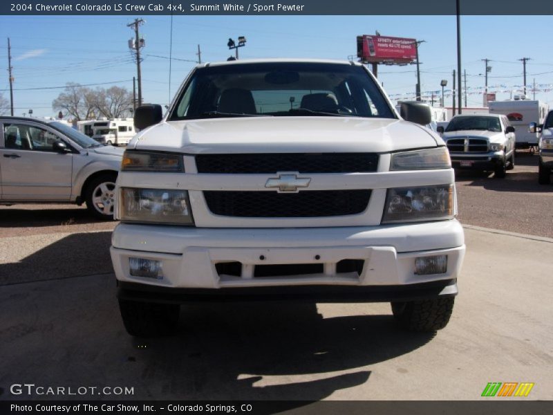 Summit White / Sport Pewter 2004 Chevrolet Colorado LS Crew Cab 4x4