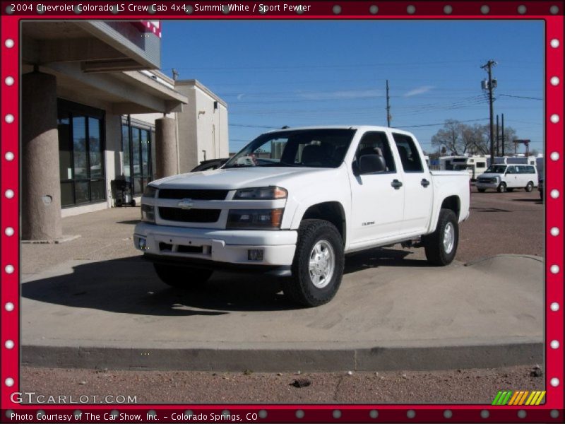 Summit White / Sport Pewter 2004 Chevrolet Colorado LS Crew Cab 4x4