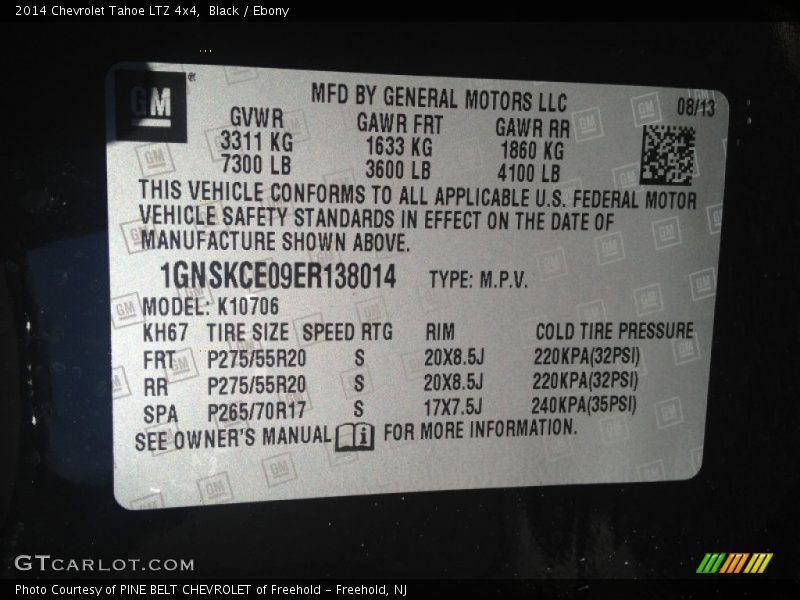 Black / Ebony 2014 Chevrolet Tahoe LTZ 4x4