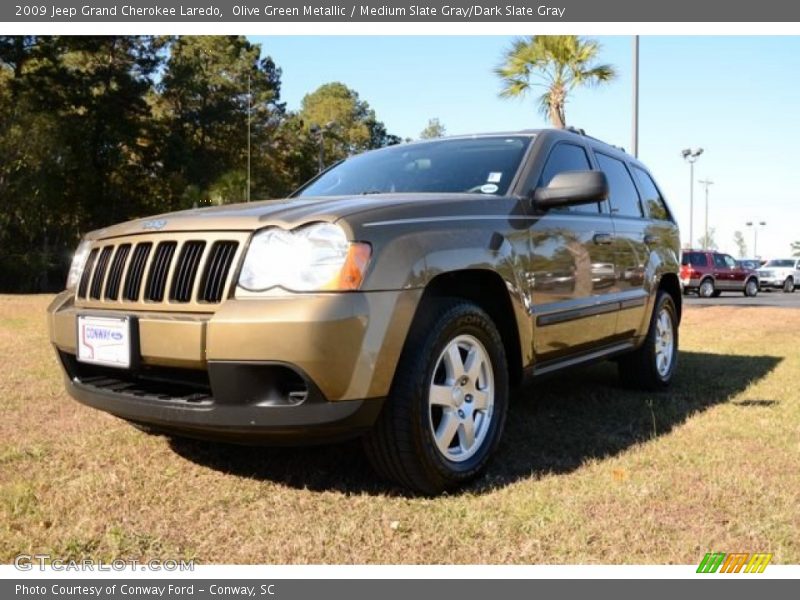 Olive Green Metallic / Medium Slate Gray/Dark Slate Gray 2009 Jeep Grand Cherokee Laredo