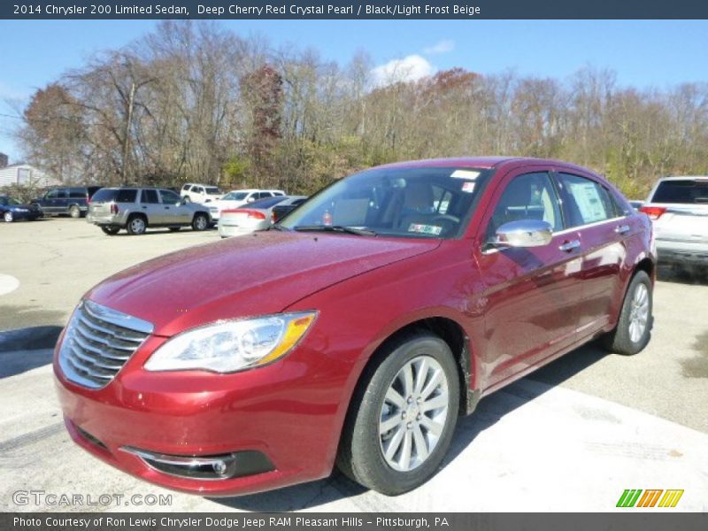 Deep Cherry Red Crystal Pearl / Black/Light Frost Beige 2014 Chrysler 200 Limited Sedan