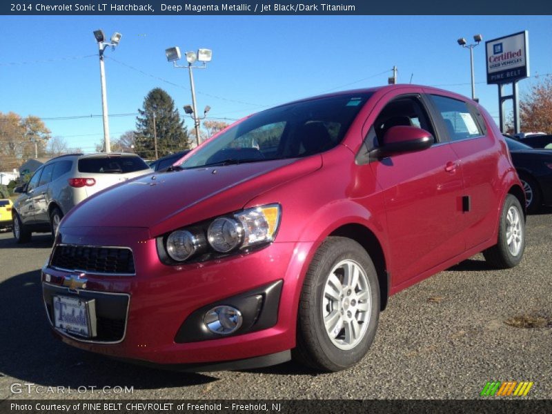 Deep Magenta Metallic / Jet Black/Dark Titanium 2014 Chevrolet Sonic LT Hatchback