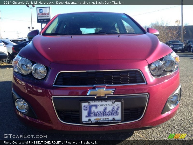 Deep Magenta Metallic / Jet Black/Dark Titanium 2014 Chevrolet Sonic LT Hatchback