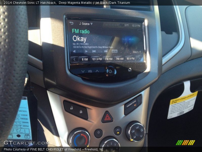 Deep Magenta Metallic / Jet Black/Dark Titanium 2014 Chevrolet Sonic LT Hatchback