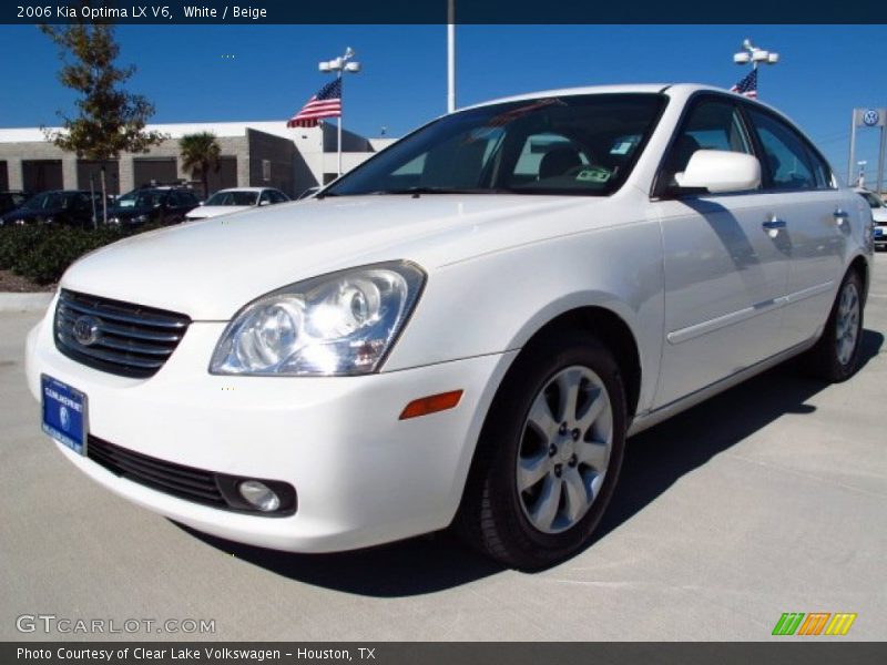 White / Beige 2006 Kia Optima LX V6