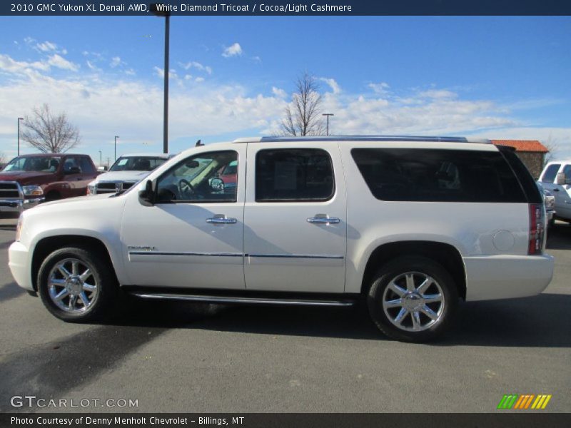 White Diamond Tricoat / Cocoa/Light Cashmere 2010 GMC Yukon XL Denali AWD