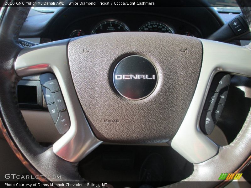 White Diamond Tricoat / Cocoa/Light Cashmere 2010 GMC Yukon XL Denali AWD