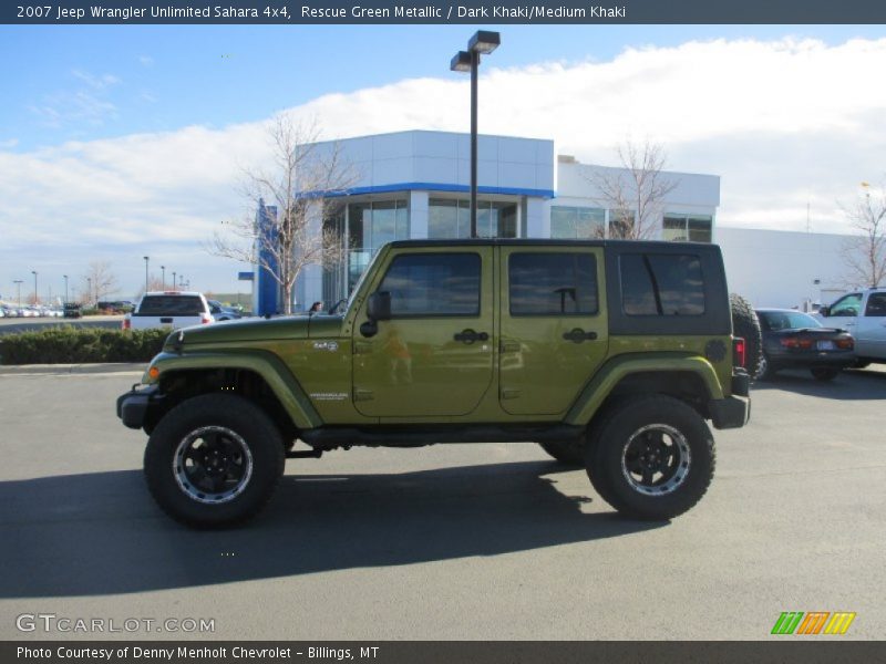 Rescue Green Metallic / Dark Khaki/Medium Khaki 2007 Jeep Wrangler Unlimited Sahara 4x4
