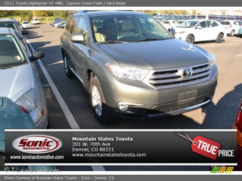 Cypress Green Pearl / Sand Beige 2011 Toyota Highlander V6 4WD