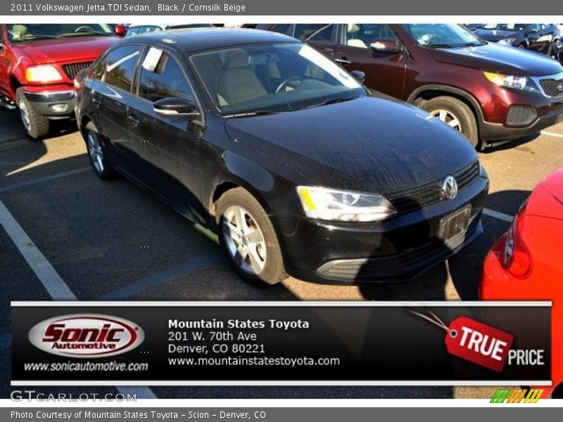 Black / Cornsilk Beige 2011 Volkswagen Jetta TDI Sedan