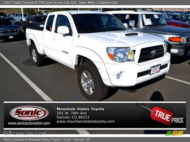 Super White / Graphite Gray 2007 Toyota Tacoma V6 TRD Sport Access Cab 4x4