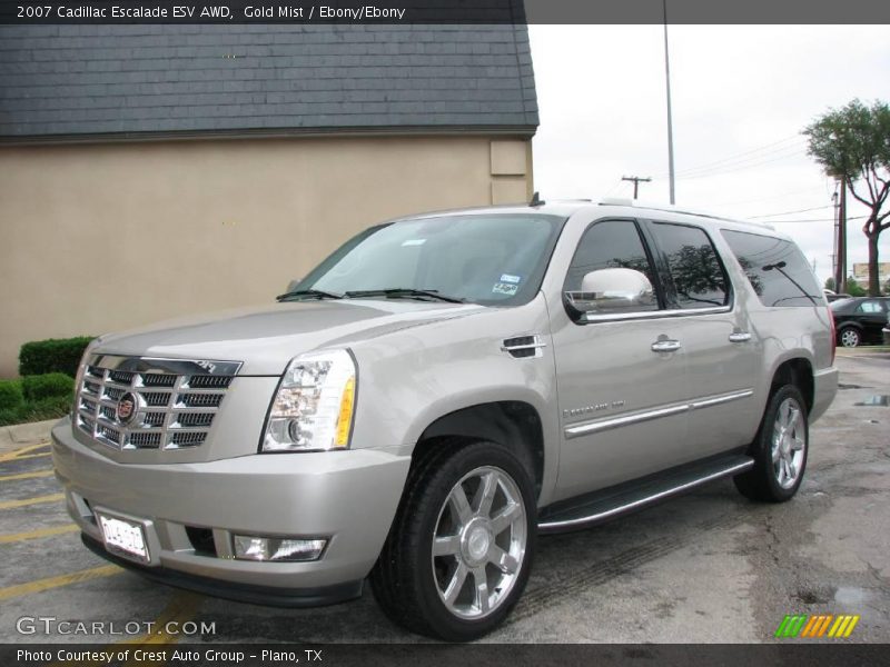 Gold Mist / Ebony/Ebony 2007 Cadillac Escalade ESV AWD
