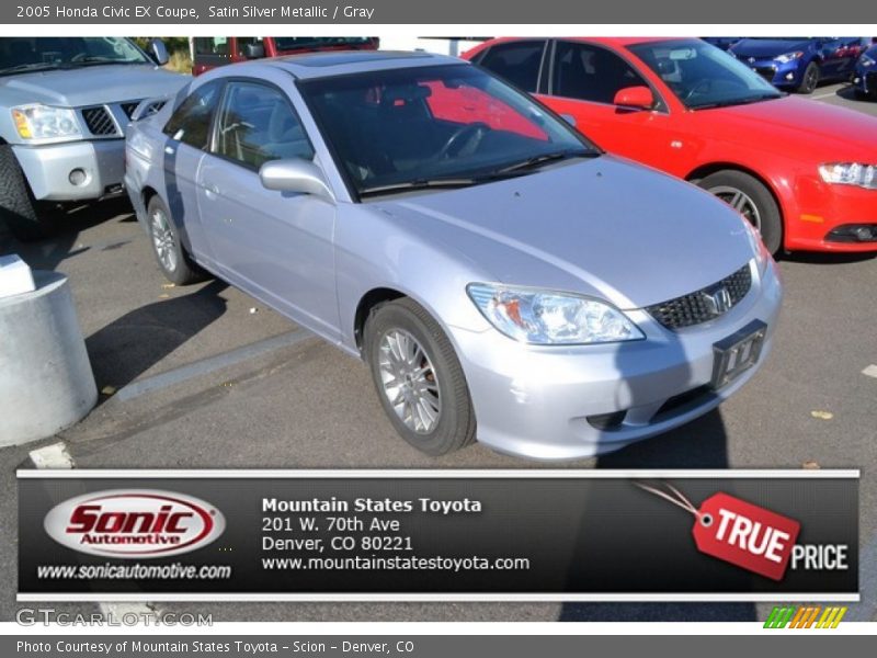 Satin Silver Metallic / Gray 2005 Honda Civic EX Coupe