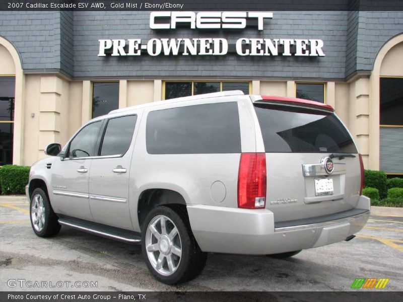 Gold Mist / Ebony/Ebony 2007 Cadillac Escalade ESV AWD