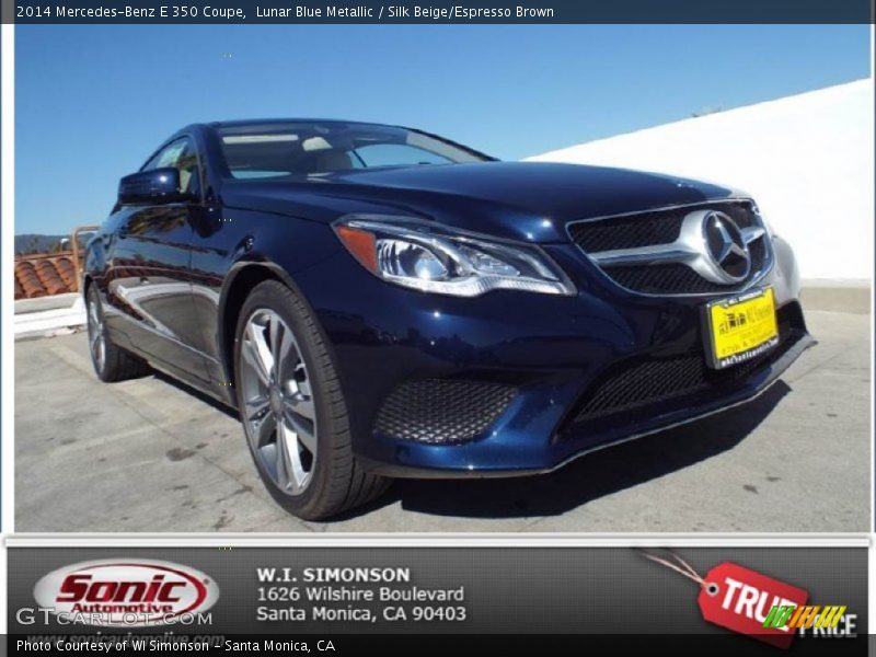 Lunar Blue Metallic / Silk Beige/Espresso Brown 2014 Mercedes-Benz E 350 Coupe