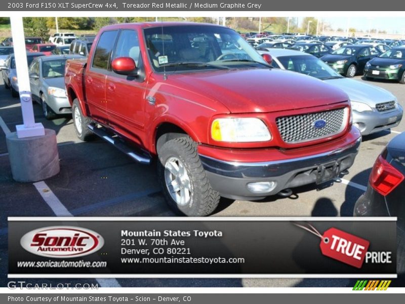 Toreador Red Metallic / Medium Graphite Grey 2003 Ford F150 XLT SuperCrew 4x4
