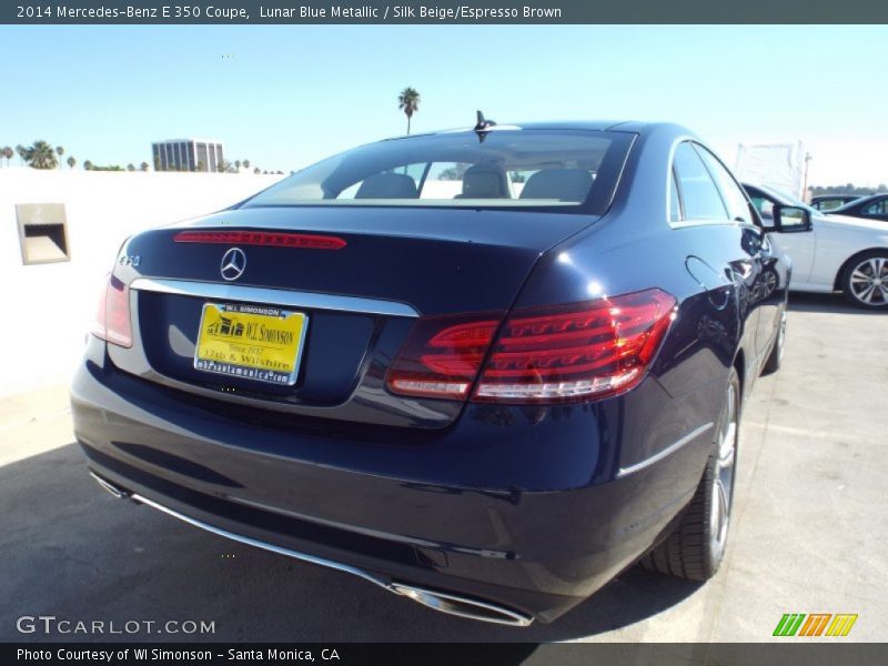 Lunar Blue Metallic / Silk Beige/Espresso Brown 2014 Mercedes-Benz E 350 Coupe