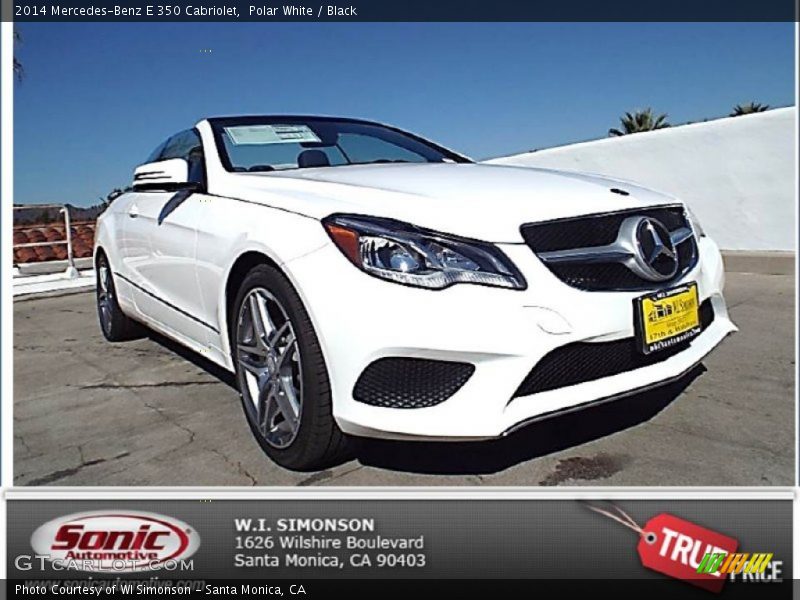 Polar White / Black 2014 Mercedes-Benz E 350 Cabriolet