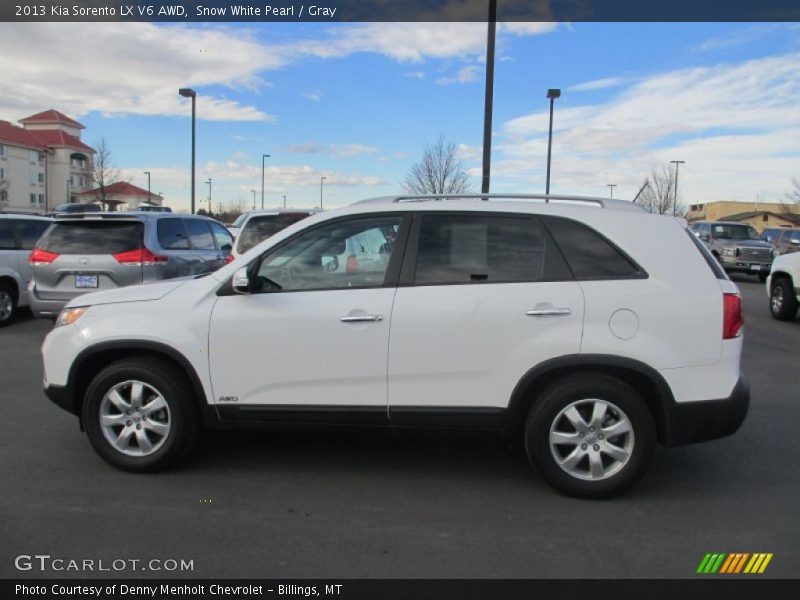 Snow White Pearl / Gray 2013 Kia Sorento LX V6 AWD
