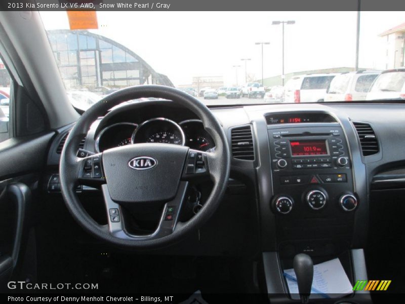 Snow White Pearl / Gray 2013 Kia Sorento LX V6 AWD