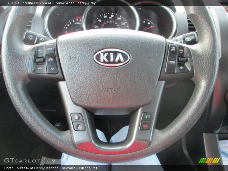 Snow White Pearl / Gray 2013 Kia Sorento LX V6 AWD