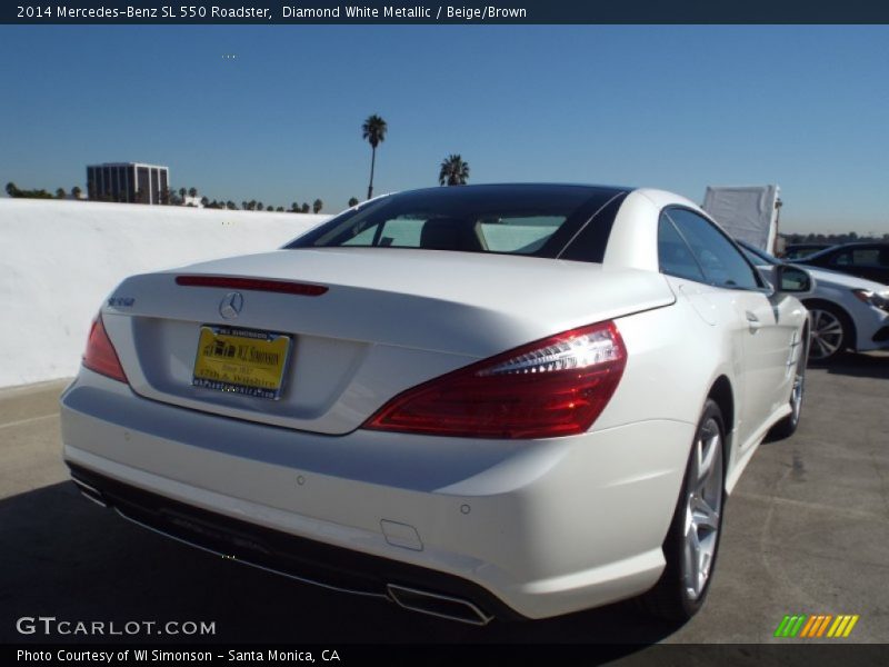 Diamond White Metallic / Beige/Brown 2014 Mercedes-Benz SL 550 Roadster