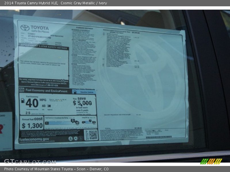 Cosmic Gray Metallic / Ivory 2014 Toyota Camry Hybrid XLE