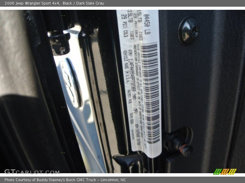 Black / Dark Slate Gray 2006 Jeep Wrangler Sport 4x4