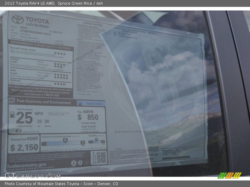 Spruce Green Mica / Ash 2013 Toyota RAV4 LE AWD