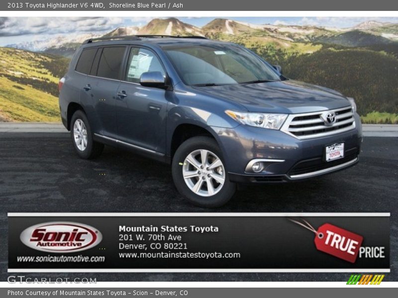 Shoreline Blue Pearl / Ash 2013 Toyota Highlander V6 4WD
