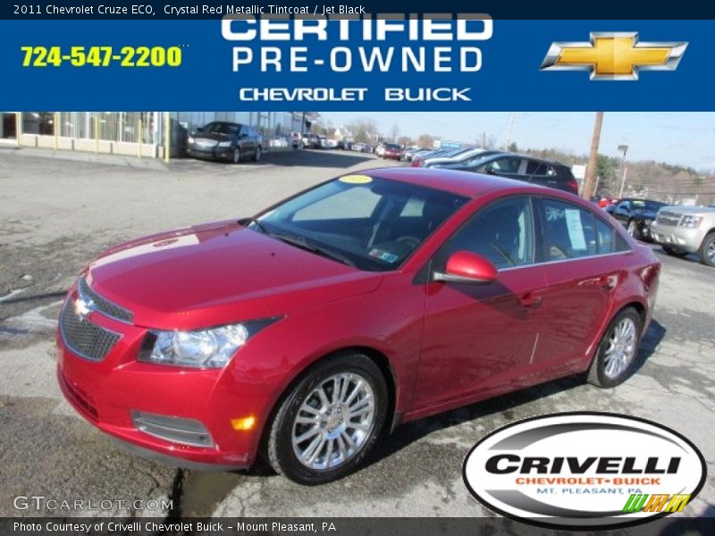 Crystal Red Metallic Tintcoat / Jet Black 2011 Chevrolet Cruze ECO