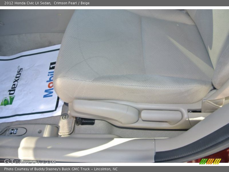 Crimson Pearl / Beige 2012 Honda Civic LX Sedan