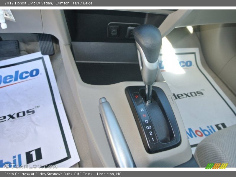 Crimson Pearl / Beige 2012 Honda Civic LX Sedan
