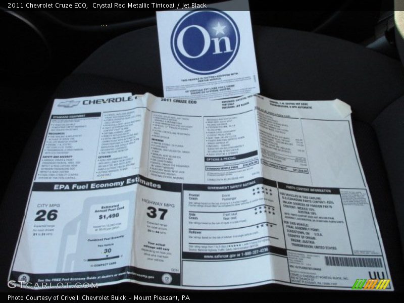 Crystal Red Metallic Tintcoat / Jet Black 2011 Chevrolet Cruze ECO